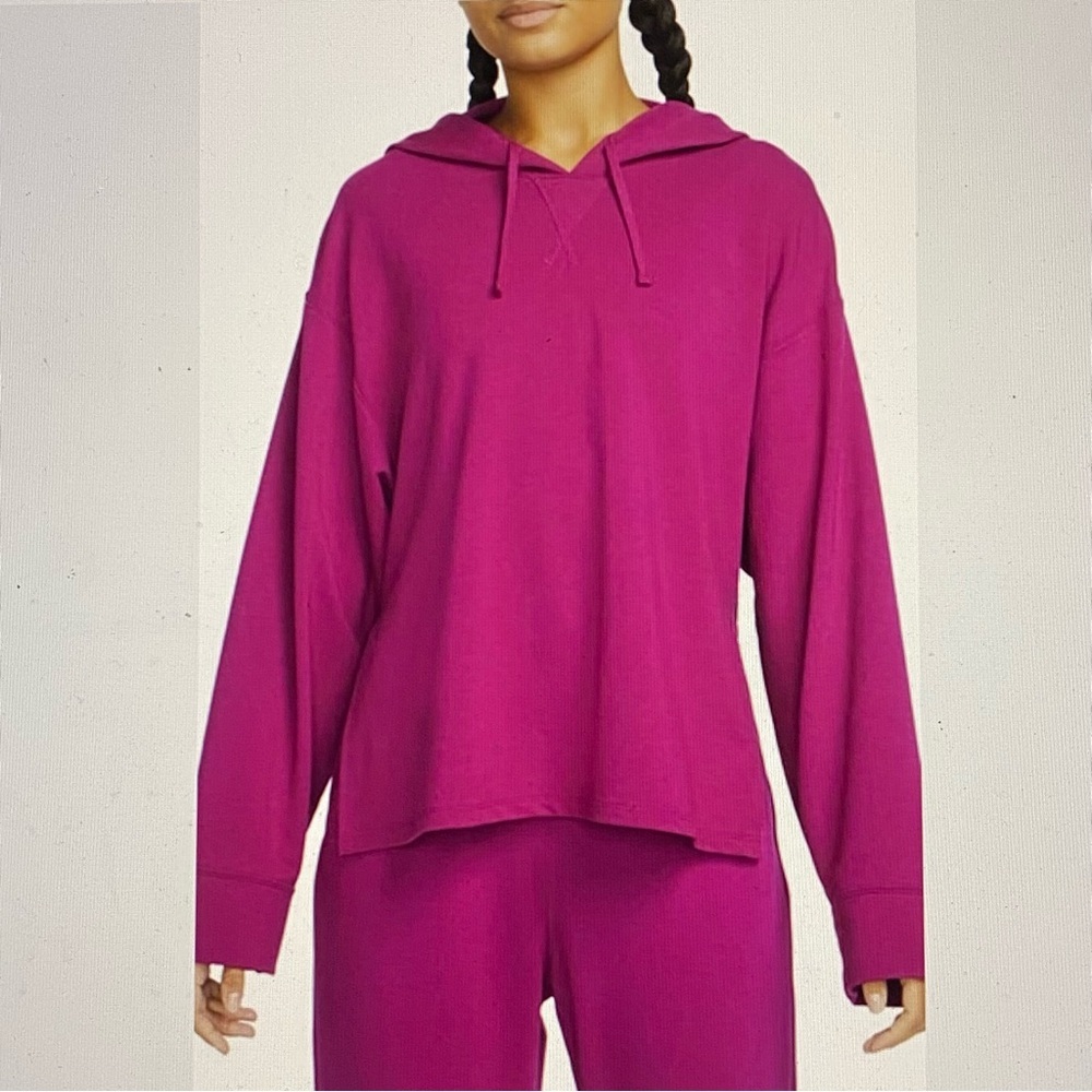 NIKE Dri-Fit Berry Pink Yoga Hoodie Loose Fit‎ Athleisure NWT Size L - Picture 16 of 16